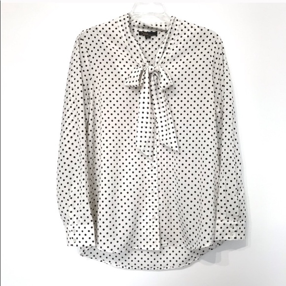 Dalia Tops - Dalia polka dot pussy bow career blouse work top